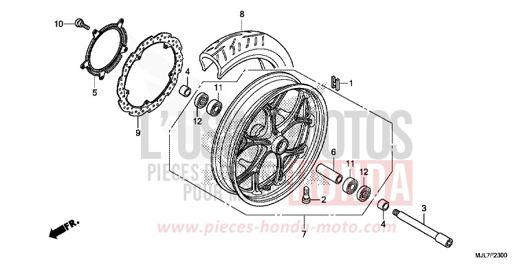 VORDERRAD von Integra 750 MAT BULLET SILVER (NH389) von 2014